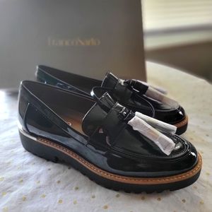 FRANCO SARTO lug heel patent leather loafers